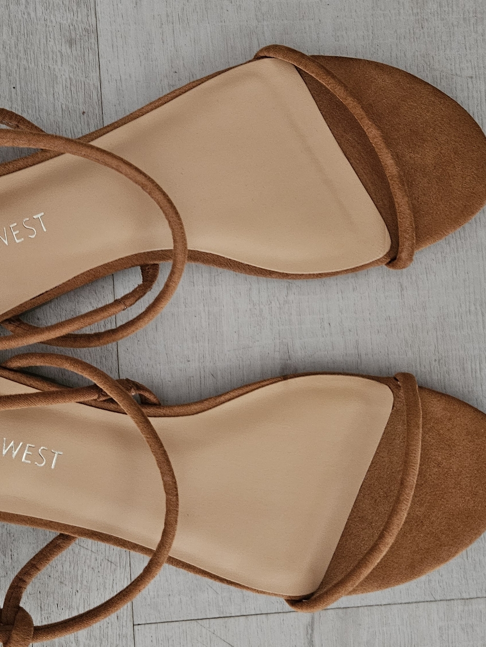 Nine West Cognac Strappy Flat Sandal - Picture 2 of 6